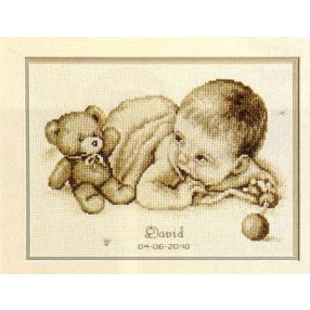 PN-0012148 Baby with Teddy Birth 26x19 cm