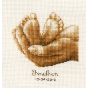 PN-0011671Tiny Feet Birth Sampler 19x16 cm