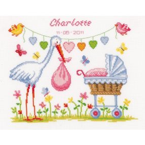 PN-0011902 Stork and Pram 28x23 cm