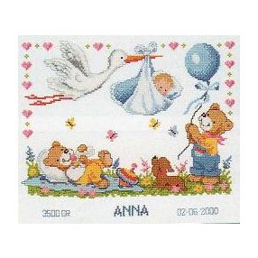 PN-0011996 Stork Delivery to Bears 28x24 cm