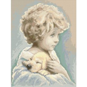 8238 Boy with a puppy 27x36 cm