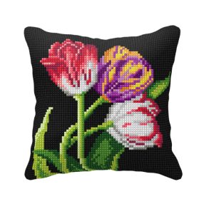 99105 Tulipánok fekete háttérrel 40x40 cm