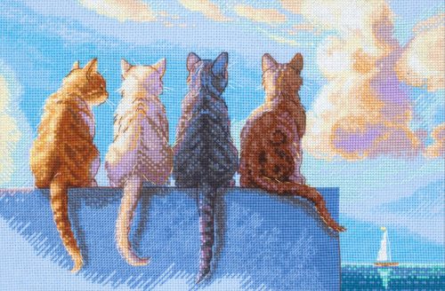 A1034 Cats by the Sea 30x21 cm
