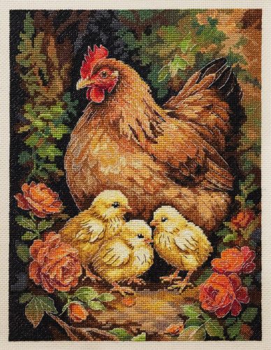 AH326 Hen in the Yard 23x30 cm