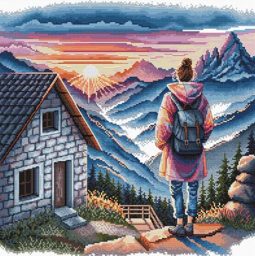 AVA-P112 Sunrise on the Mountain 31,5x31,5 cm