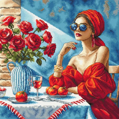 AVA-P134 Lady pirosban 32x32 cm