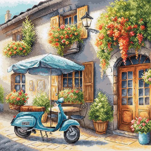 AVA-P168 The Blue Vespa 28,6x28,6 cm