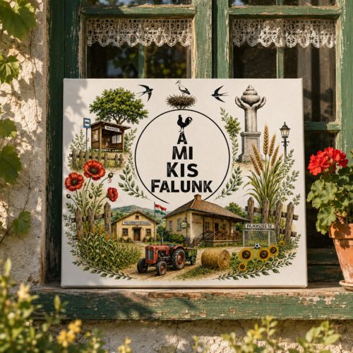 A mi kis falunk - színes vászonkép