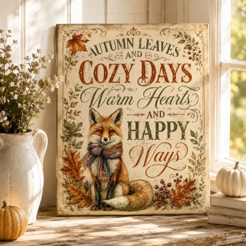 Autumn leaves and cozy days - vászonkép