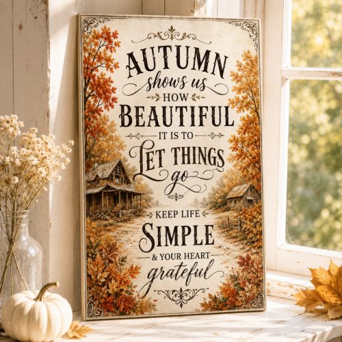 Autumn shows us how beautiful it is to let things go - vászonkép
