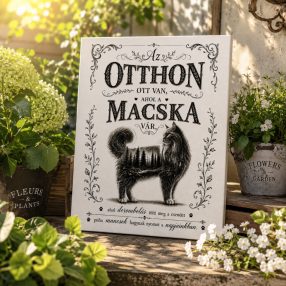 Az otthon ott van ahol a macska vár - vászonkép