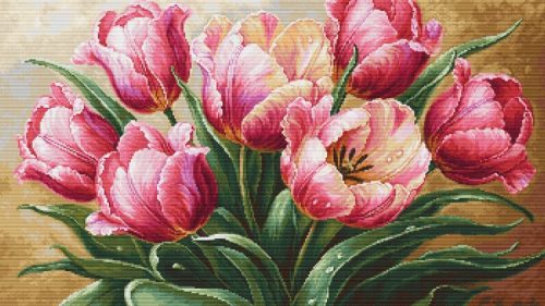B718 Graceful Tulips 56x32cm