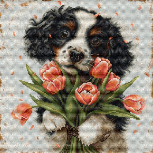 BU5067 Cocker Spaniel kutyus 27x27 cm