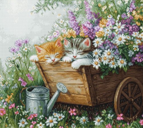 BU5093 Sleeping Kitten 33x30 cm