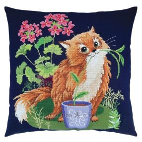 CU088 Cat - gardener 40x40 cm