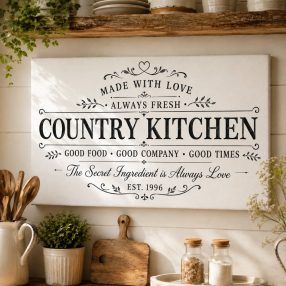 Country Kitchen fehér - vászonkép