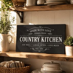 Country Kitchen fekete - vászonkép