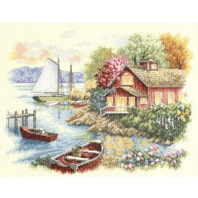 D35230 Peaceful Lake House 35,5x27,9 cm