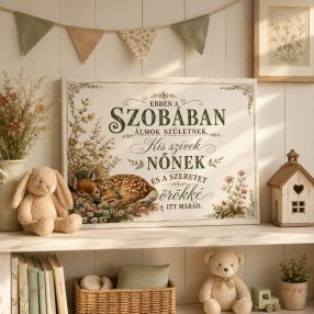   Ebben a szobában álmok születnek - gyerekszoba dekor - vászonkép