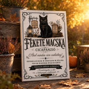 Fekete macska cicapanzió - vászonkép