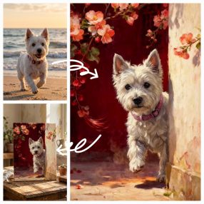   Festmény hatású vászonkép kedvencedről - egyedi vászonkép