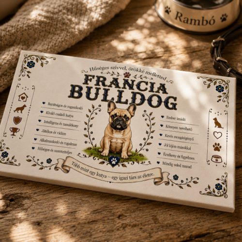Hűséges francia bulldog - egyedi vászonkép