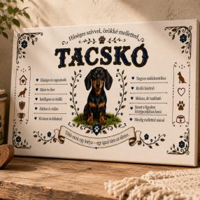 Hűséges tacskó - egyedi vászonkép