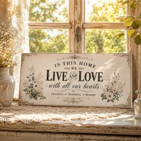 In this home we live and love  - vászonkép