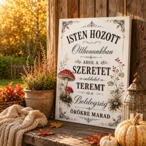   Isten hozott otthonunkban - ahol a szeretet emlékeket teremt  - vászonkép