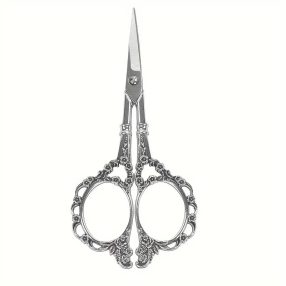 KR29 Ezüst olló - apró virágos 12cm