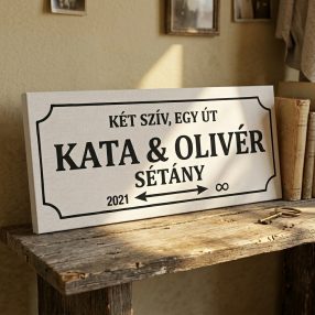 Két szív, egy út - egyedi vászonkép