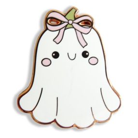   Leti 14363 Boo, szellem rózsaszín szalaggal - tűmágnes 3,5 cm
