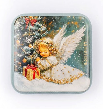 Leti 25636 Fém tűtartó - karácsonyi angyal 5,5x5,5x2 cm