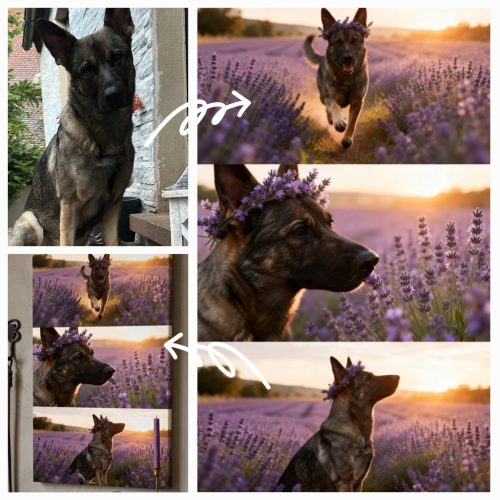 Levendula mező kedvenceddel - egyedi vászonkép