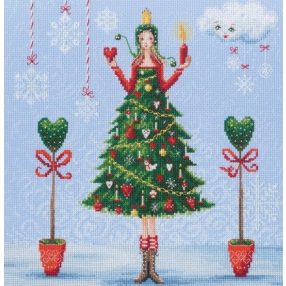 M1007 Lady in a green dress 27,5x27,5 cm