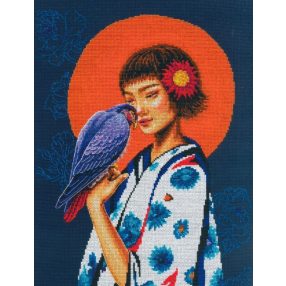 M1072 A bird in gentle hands - freedom in the heart 28x36 cm