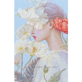 M1094 Lady with flower 17,5x26 cm