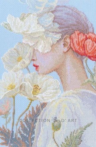 M1094 Lady with flower 17,5x26 cm