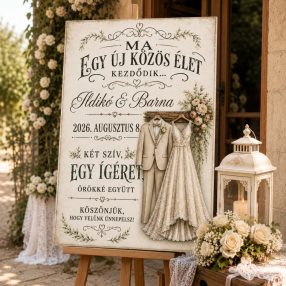   Ma egy új közös élet kezdődik - esküvői tábla - vászonkép