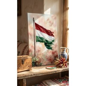 Magyar zászló akvarell vászonkép