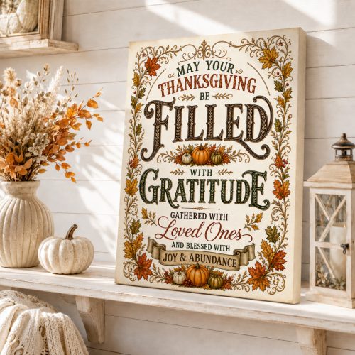 May your Thanksgiving be filled with Gratitude gathered with love ones - vászonkép