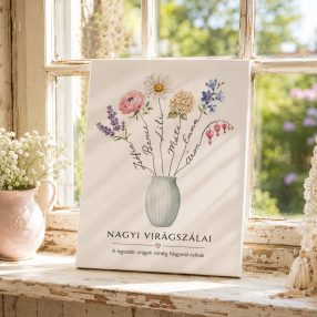 Nagyi virágszálai - egyedi vászonkép