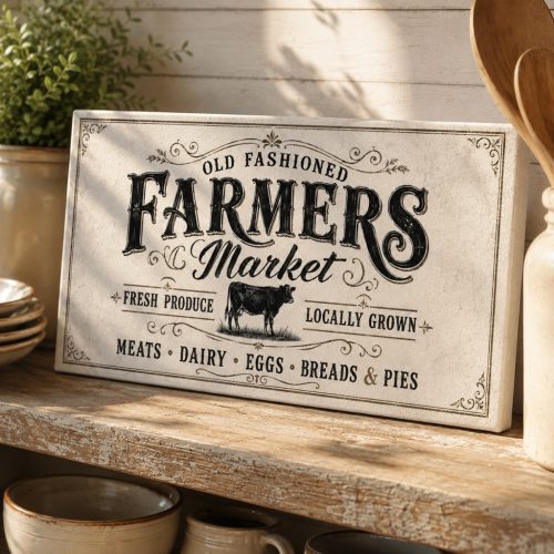 Old fashioned farmers market - vászonkép