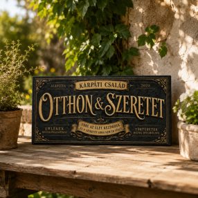 Otthon és szeretet család tábla kopott fehér - vászonkép