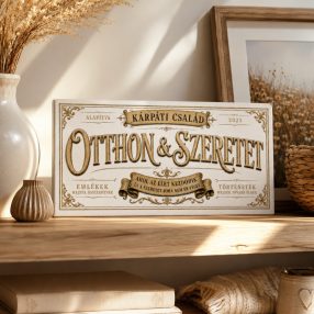   Otthon és szeretet család tábla kopott fehér - vászonkép