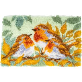 PN-0201854 3 Robins among leaves 55x36 cm