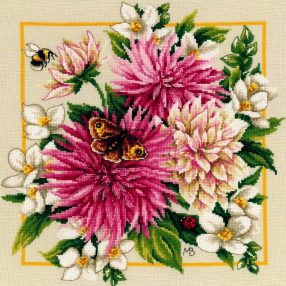 PN-0207467 Pink silk dahlia 29x29 cm 16ct