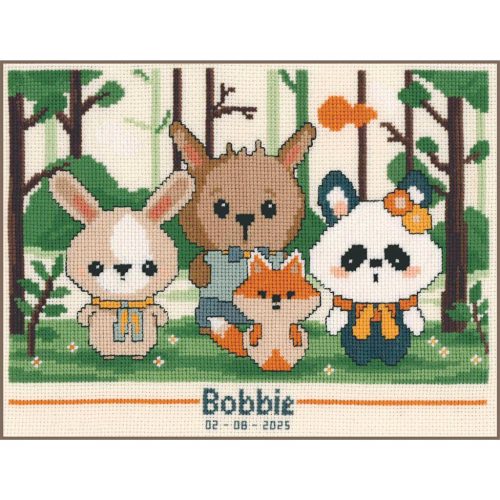 PN-0213996 Panda és barátai - babaköszöntő 19x14 cm