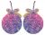 S1696 Karácsonyi lila gömb 7,3×9 cm
