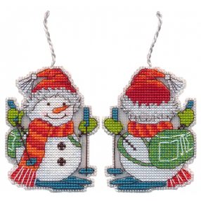 S1699 Christmas tree decoration. Skier 6,6×8,7 cm